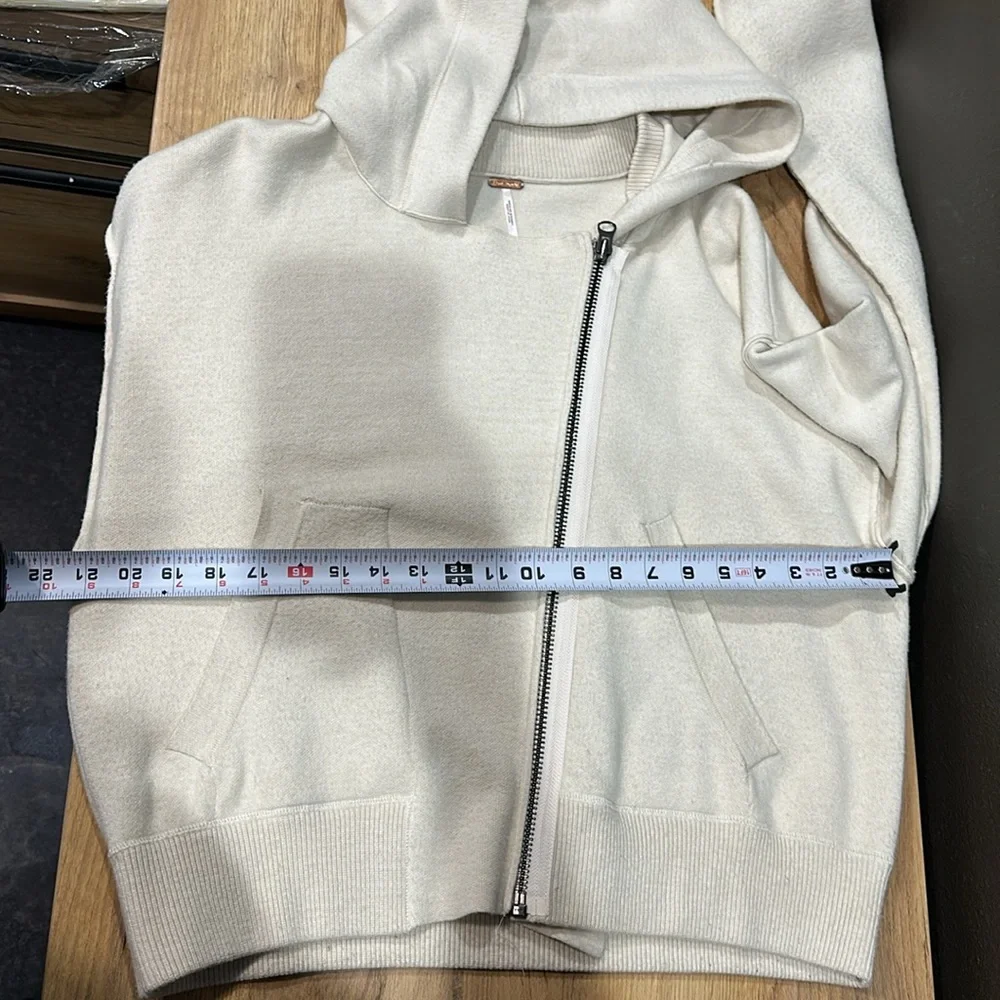 Free people Georgia sweater hoodie cream moto cut - Picture 10 of 11